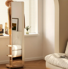 Specchio da Terra in Legno Massiccio – Girevole con Appendiabiti!