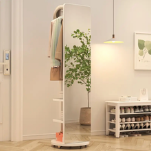 Specchio da Terra in Legno Massiccio – Girevole con Appendiabiti!